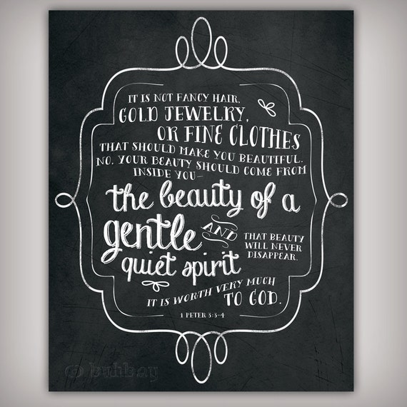 Scripture Bible Verse 8x10 Art Print 1 Peter 3 3 8x10