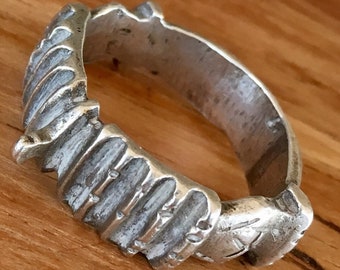 SILVER Berber Ring, beautiful decorated! US size 10 (1.9 cm diam.)