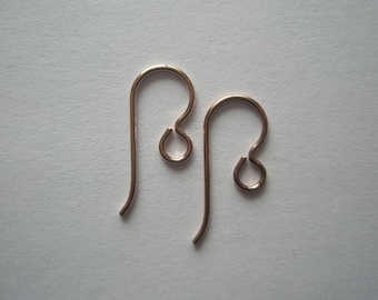 14/20 Rose Gold Filled Earwires with regular loop, TierraCast US made, 20ga - 2