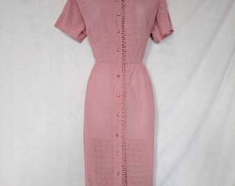 Vintage 1940's Sheer Pink Dress