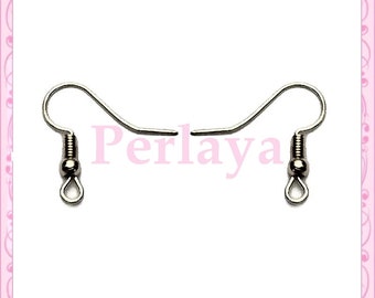 50 REF1186 dark Silver Earring hooks