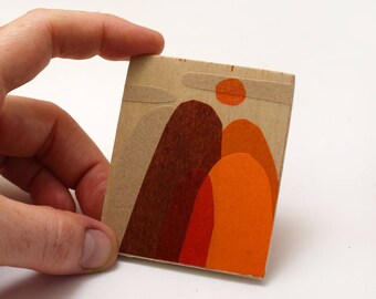 Original Artwork for the Modern Miniature Home - Orange Hills Huddled with Sun