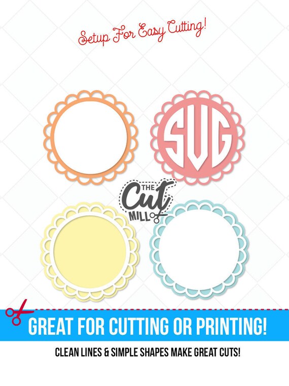 Download scalloped monogram svg scalloped circle svg svg designs cut