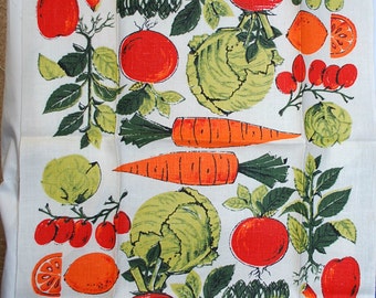 Vintage Fruits and Vegetables Kitchen Towel