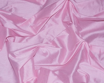 55" Wide - PINK Premium Faux Silk Fabric - Shantung Dupioni Faux Silk Fabric - By the Yard