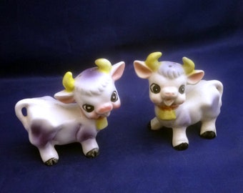 Vintage Cow Salt and Pepper Shakers, 1950s