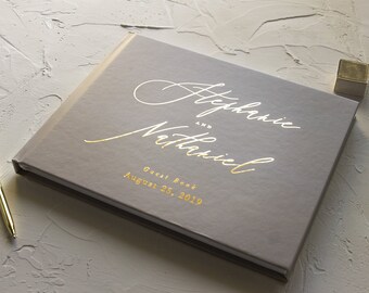 Wedding Guest Book Modern Guestbook, Guestbook Wedding Personalize Guest Book for Wedding, Wedding Guest Book Gold Foil Wedding Guest Book