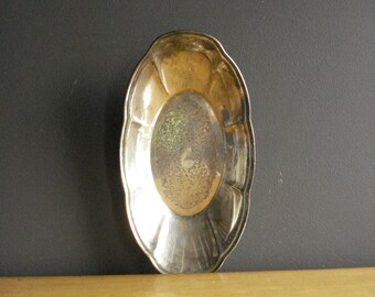 Vintage Silver Tray - Oval Silverplate Platter or Serving Tray