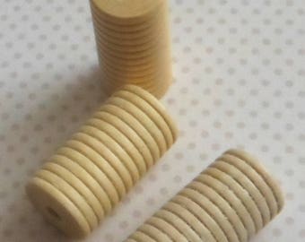 Cylinder bead streaked wood natural 3.5 cm