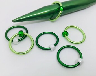JUMBO Snag Free Stitch Markers - Holiday - Christmas Tree - Green - US 17 (12 mm)