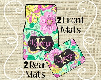 Personalized Car Mats, Car Mats, Custom Car Mat, Monogram Car Mat, New Driver Gift, Car Floor Mats, Car Accessories, Sweet 16 Gift, Floral