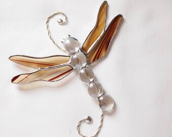 Stained Glass Dragonfly Suncatcher