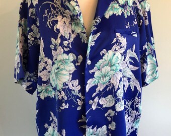 Blue and White Malihini Men's Hawaiian Hawaii Aloha Shirt