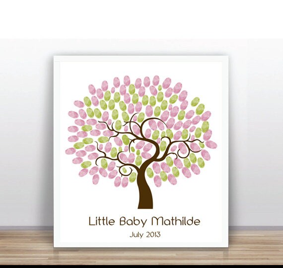 Thumbprint Tree Guest Book Poster Printable Baby Shower
