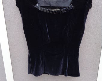 Vintage Alex Colman Black Velvet Top