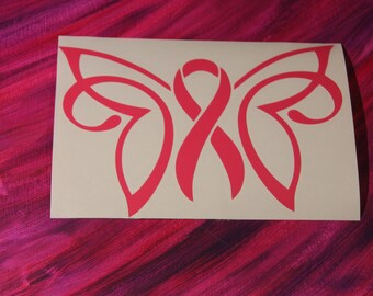 Butterfly Awareness Ribbon (V2) Vinyl Decal