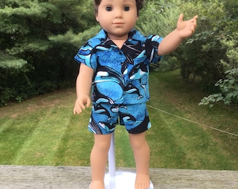 18 inch boy doll shorts set