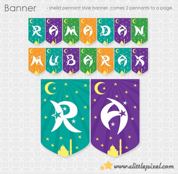 Party Printable  DIY Ramadan  Mubarak Banner Instant Download