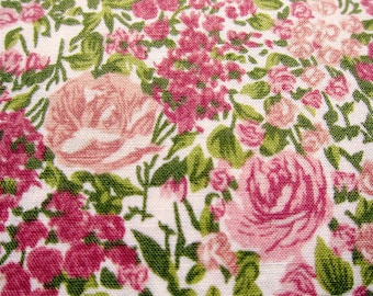 Japanese Fabric Cotton - Floral Print Fabric - Roses in Pink Tones - Fat Quarter