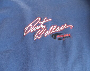 Vintage Penske Racing Rusty Wallace Sweatshirt,XXL,Blue Gray