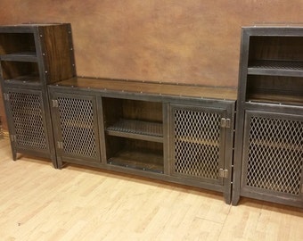 Industrial Entertainment Center #013S • Industrial Style Furniture by Industrial Evolution Furniture Co.