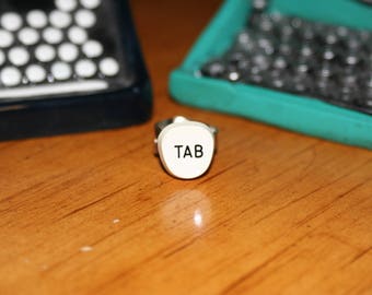Tab Typewriter Key Ring