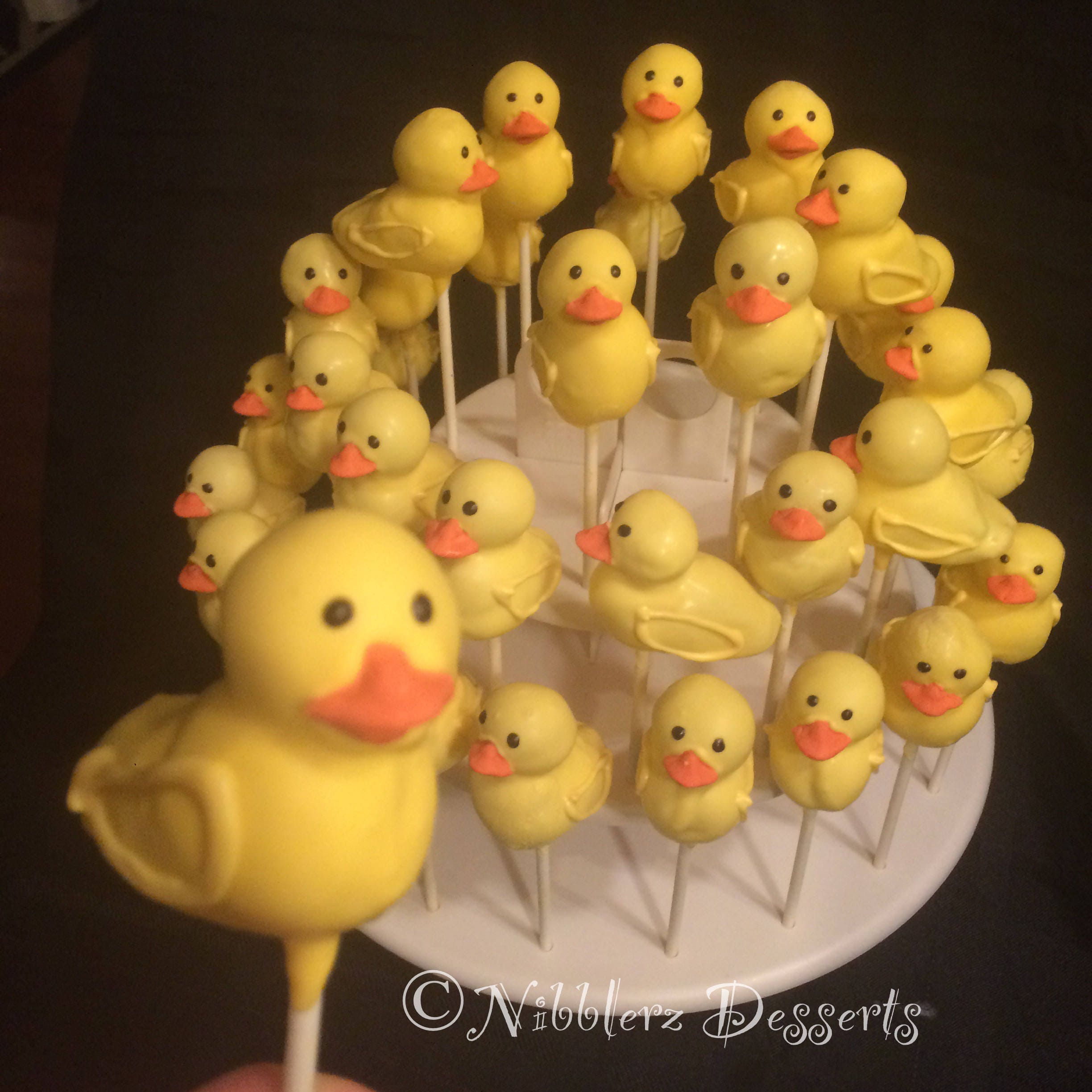 12 RUBBER DUCKY cake pops Baby Shower