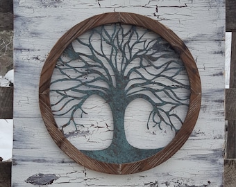 Reclaimed wood Tree of life Wall Art, Metal Wall Art, Metal Tree Wall Art, Tree of life wall Decor, Tree Wall Decor, Tree wall art