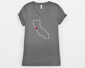 California Shirt - Heart Can Be Placed Over Any City - California - California Top