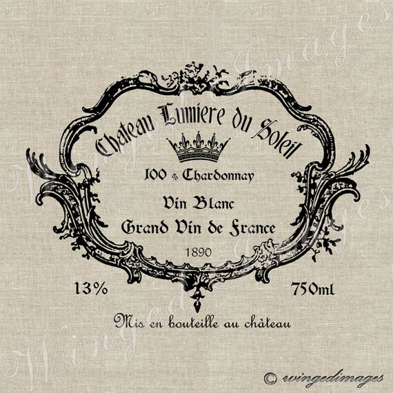 Vintage French Wine Label Instant Download Digital Image No.27