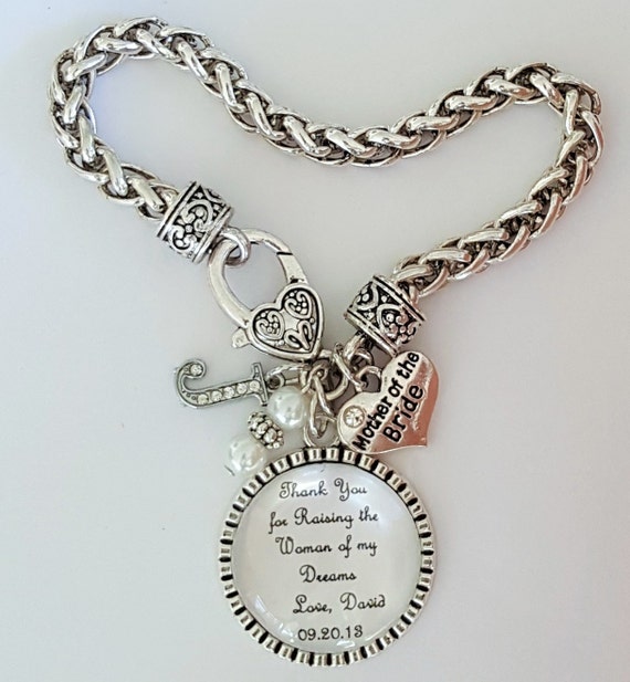 Mother of the Bride Bracelet / Mother of the Bride Gift / Personalized Mother of the Bride Bracelet / Mother in Law Gift / Wedding Keepsake