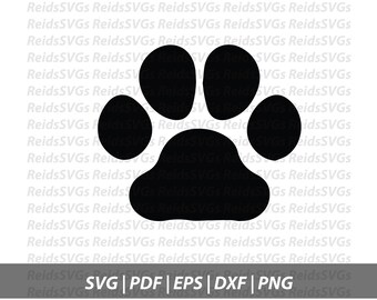 Bulldog Paw SVG, SVG Files, Clipart, Circut Paw Print, Cutting Files, Paw DXF, Clipart, Instant Download