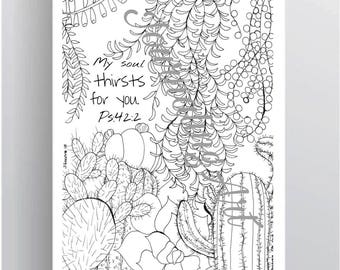 Digital Coloring page Christian pdf printable