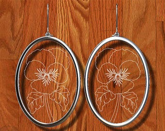 Drop Earrings Flower of the Month February