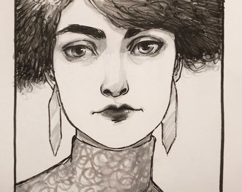 Original Ink Drawing "Aurous" by Amy Abshier