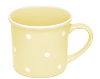 Ceramic Polka Dot Mug, 10oz, Yellow