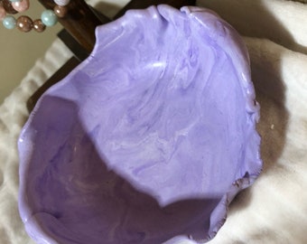 Marbled polymer clay jewelry dish