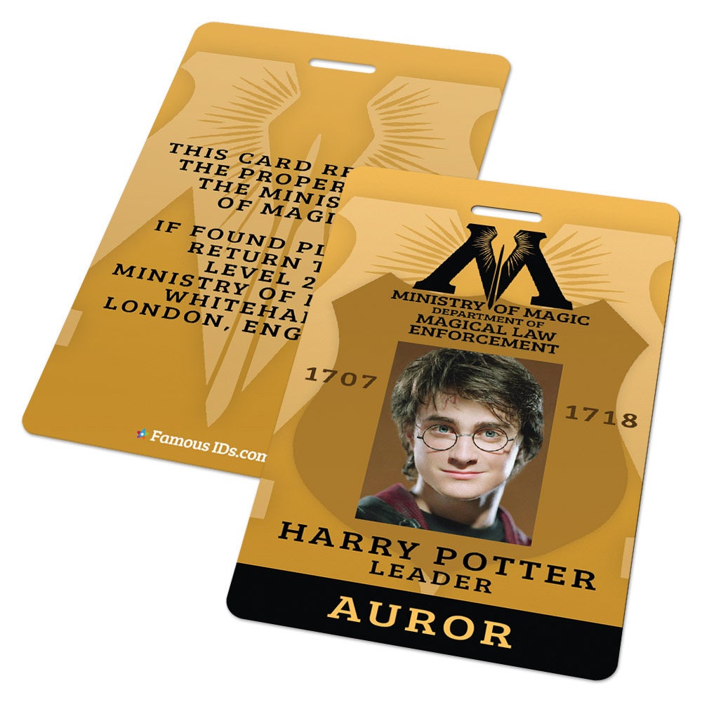 Custom ID Card Badge: Harry Potter Ministry of Magic Law