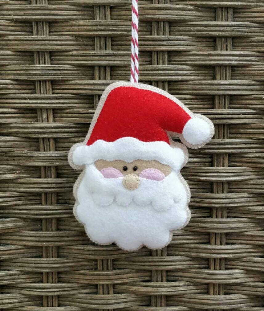 Adorable handmade felt Santa ornament