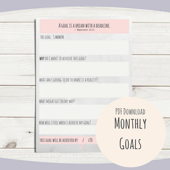 printable goal trackers 1 month 6 month 1 year 3 years