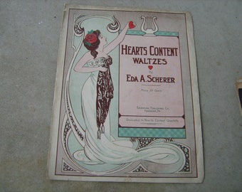 1907 sheet music ( hearts content waltzes )
