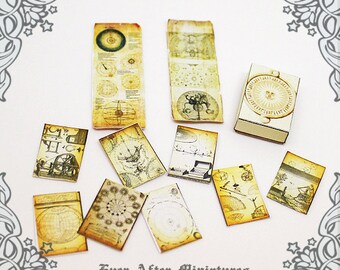 6 MAGIC SPELL Miniature Scroll Set 2 1:12 Readable