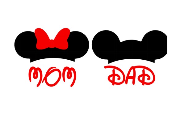 Iron on Mickey/Minnie DAD OR MOM Vinyl Design