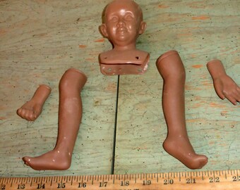 Vintage Ceramic African American Doll Head Parts Doll Making Doll Kit Bisque Mary Van Osdell Elmo Doll Kit Parts