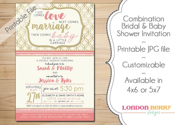 Baby And Bridal Shower Combined Invitations 1