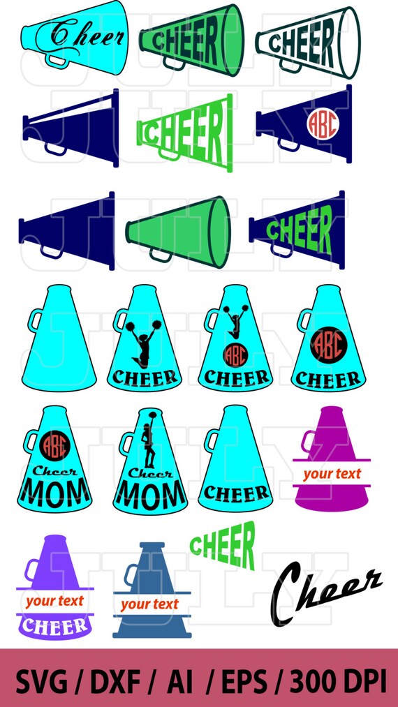 Download Cheer Megaphone SVG Cut Files Cheer Megaphone SVG Monogram