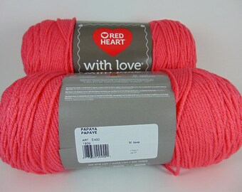 Papaya - Red Heart With Love worsted weight 100% acrylic yarn - 2102
