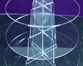 Cup Cake Display Stand 3 Tier Clear Acrylic Perspex Plastic
