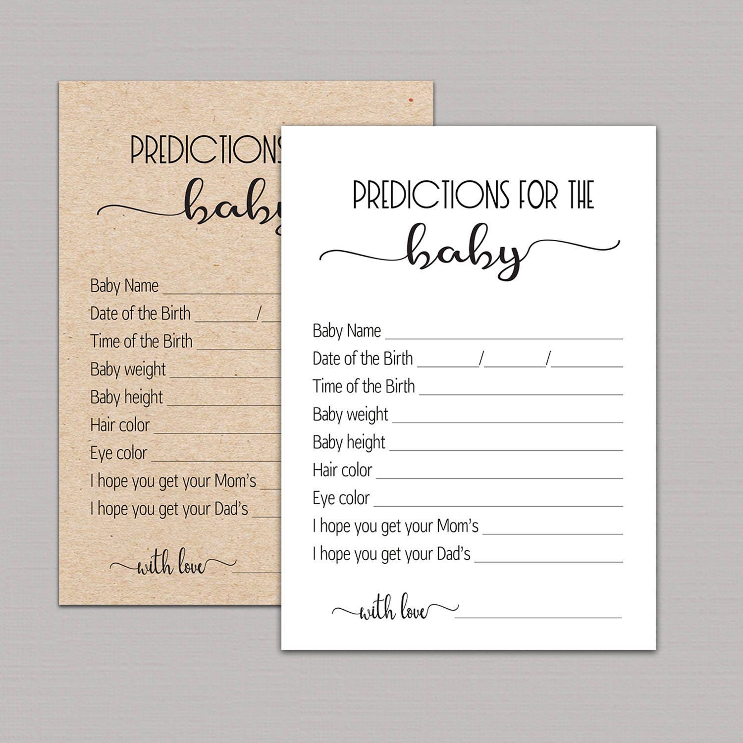 BABY PREDICTION CARDS predictions for baby printable baby