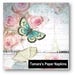 4 Decoupage Napkins, Paper Napkins, ROMANCE IN PARIS, 33cm 13 Inch. Pink Roses and Butterfly with Paris in the Background.